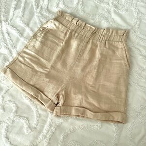 Crescent High Waist Beige Shorts, M